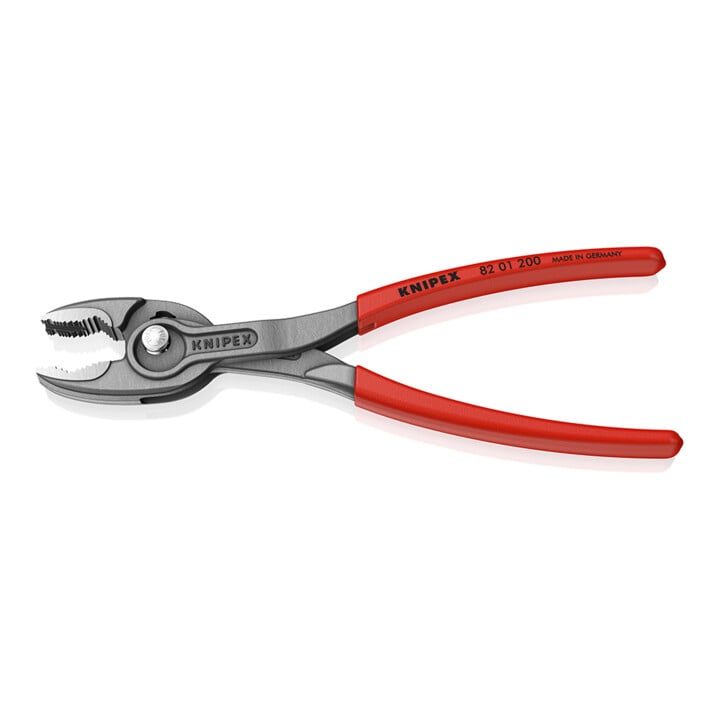 KNIPEX 82 01 200 TwinGrip Front- und Seitengreifzange mit rutschhemmendem Kunststoff überzogen grau atramentiert 200 mm