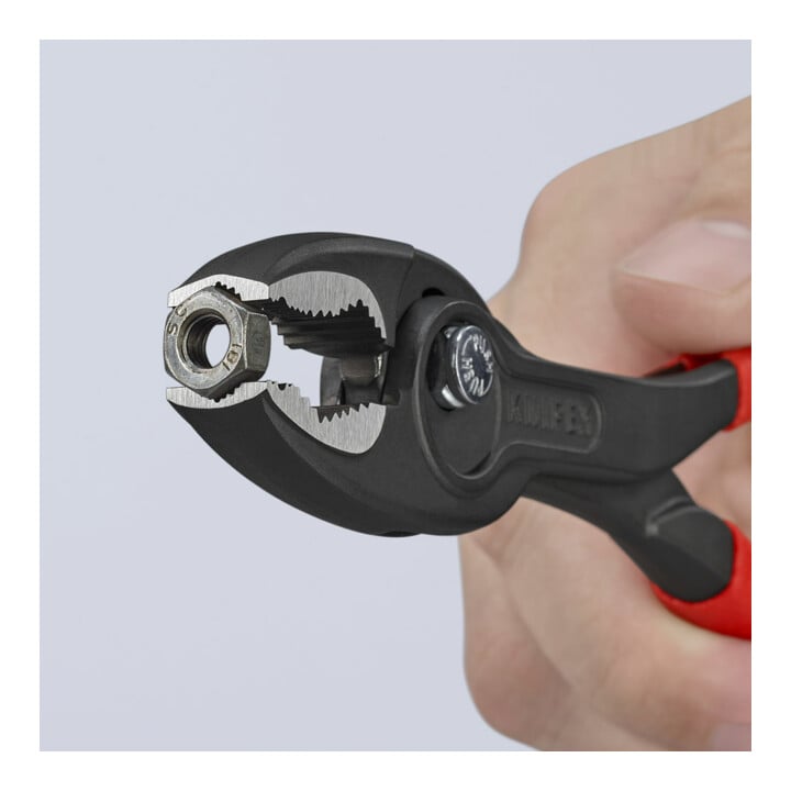 KNIPEX 82 01 200 TwinGrip Front- und Seitengreifzange mit rutschhemmendem Kunststoff überzogen grau atramentiert 200 mm