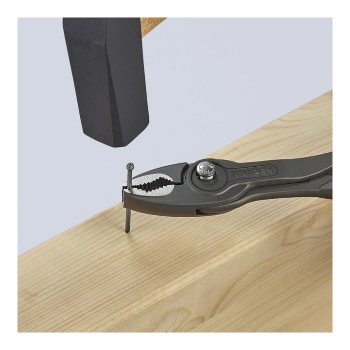 KNIPEX 82 01 200 TwinGrip Front- und Seitengreifzange mit rutschhemmendem Kunststoff überzogen grau atramentiert 200 mm