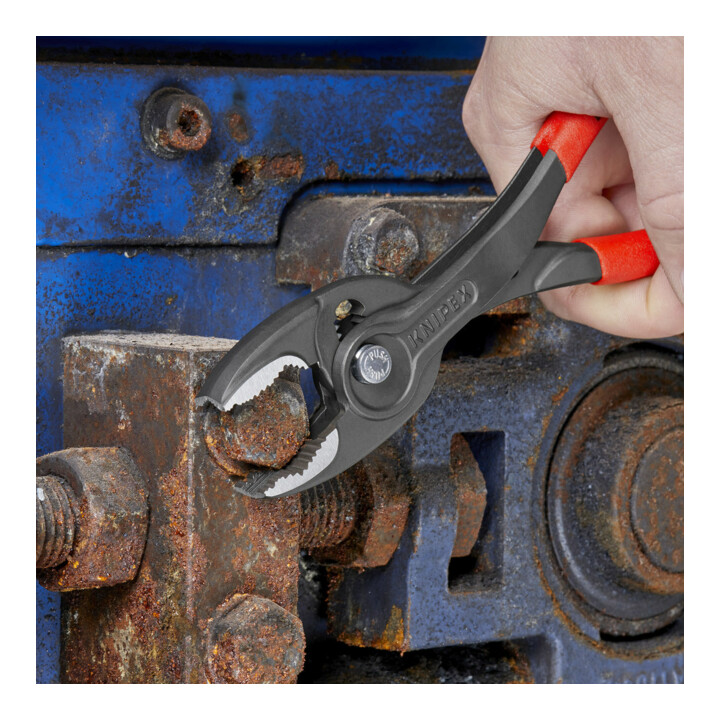 KNIPEX 82 01 200 TwinGrip Front- und Seitengreifzange mit rutschhemmendem Kunststoff überzogen grau atramentiert 200 mm
