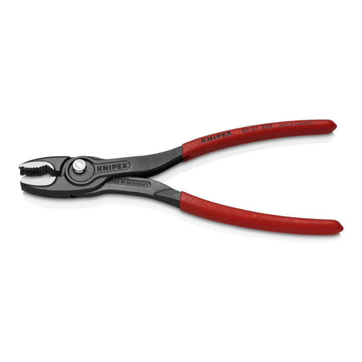 KNIPEX 82 01 200 TwinGrip Front- und Seitengreifzange mit rutschhemmendem Kunststoff überzogen grau atramentiert 200 mm