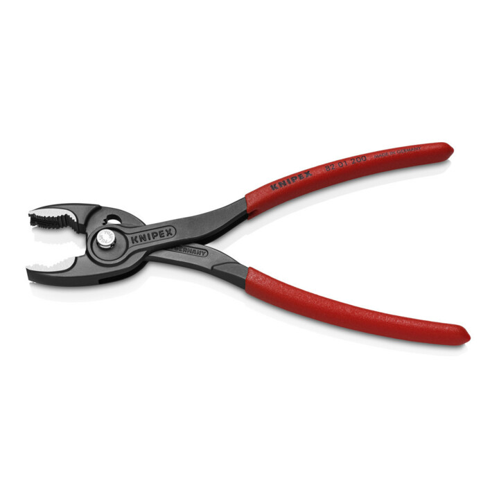 KNIPEX 82 01 200 TwinGrip Front- und Seitengreifzange mit rutschhemmendem Kunststoff überzogen grau atramentiert 200 mm
