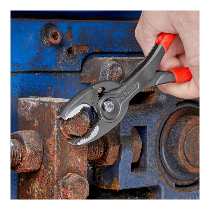 KNIPEX 82 01 200 TwinGrip Front- und Seitengreifzange mit rutschhemmendem Kunststoff überzogen grau atramentiert 200 mm