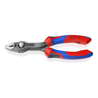 KNIPEX 82 02 150 TwinGrip Front- und Seitengreifzange mit Comfort-Griffen grau atramentiert 150 mm