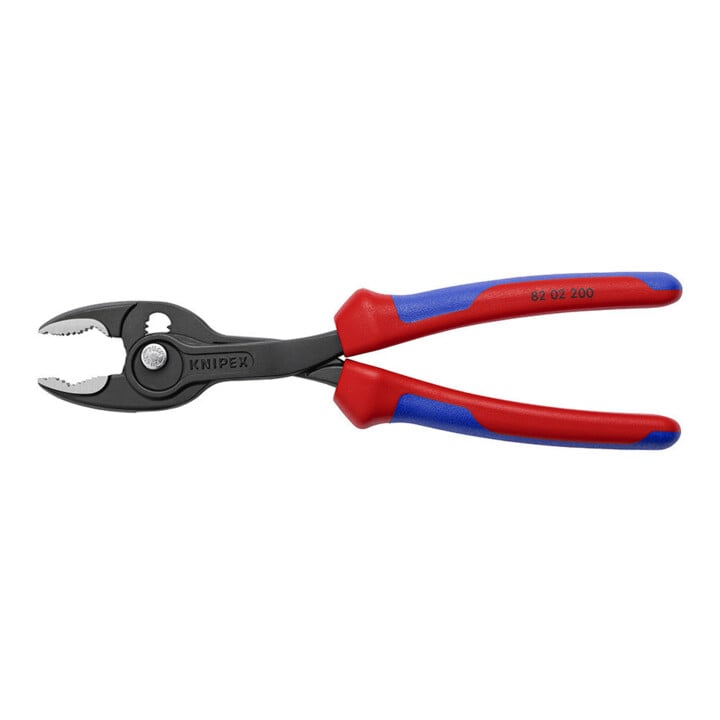 KNIPEX 82 02 200 TwinGrip Front- und Seitengreifzange mit Comfort-Griffen grau atramentiert 200 mm
