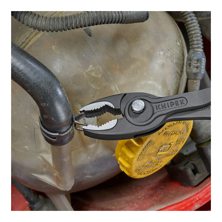 KNIPEX 82 02 200 TwinGrip Front- und Seitengreifzange mit Comfort-Griffen grau atramentiert 200 mm