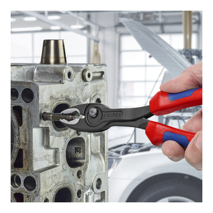 KNIPEX 82 02 200 TwinGrip Front- und Seitengreifzange mit Comfort-Griffen grau atramentiert 200 mm