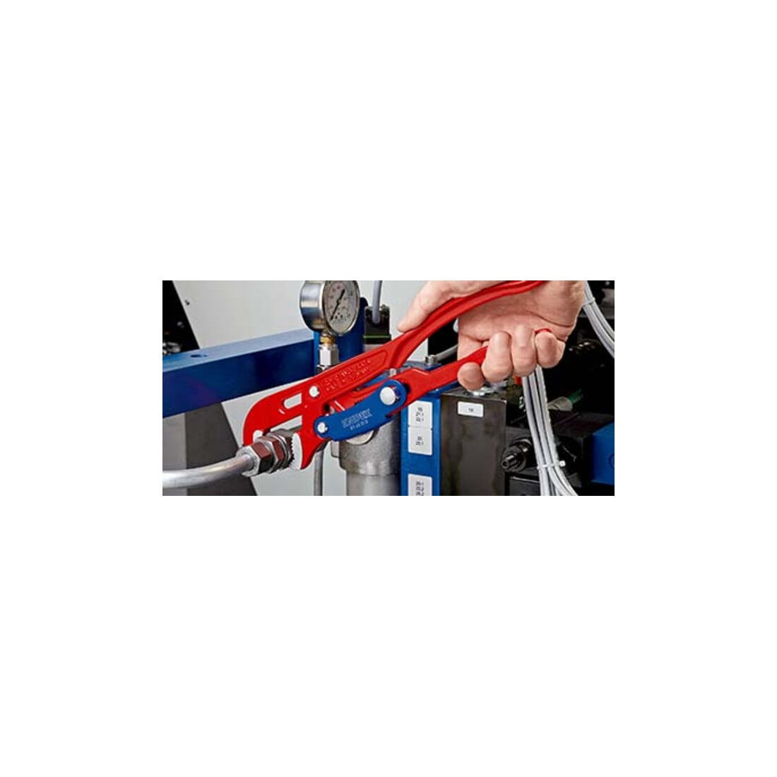 KNIPEX 83 60 015 Pijpsleutel S-mond met snelverstelling rood gepoedercoat 420 mm