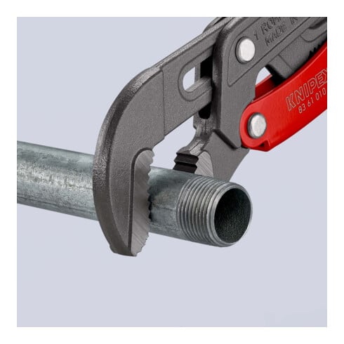 KNIPEX 83 61 010 Pijpsleutel S-mond met snelverstelling grijs gepoedercoat 330 mm