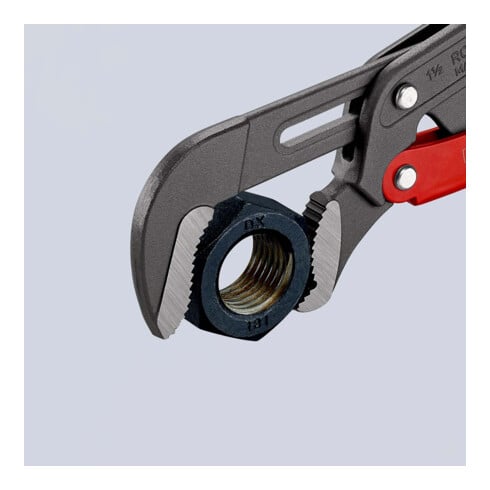 KNIPEX 83 61 015 Rohrzange S-Maul mit Schnelleinstellung mit Kunststoff überzogen grau pulverbeschichtet 420 mm