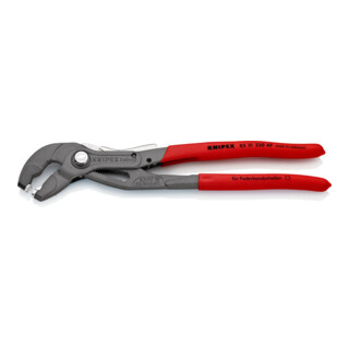 KNIPEX 85 51 250 AF Federbandschellenzange mit Feststeller mit rutschhemmendem Kunststoff überzogen grau atramentiert 250 mm