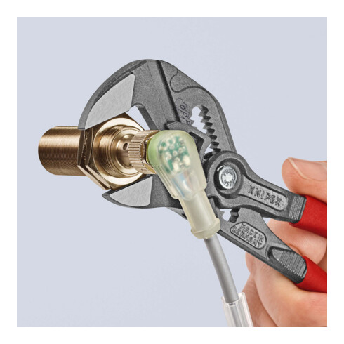 KNIPEX Zangenschlüssel Zange und Schraubenschlüssel in einem Werkzeug schwarz atramentiert