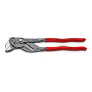 KNIPEX 86 01 300 Zangenschlüssel Zange und Schraubenschlüssel in einem Werkzeug mit rutschhemmendem Kunststoff überzogen grau atramentiert 300 mm