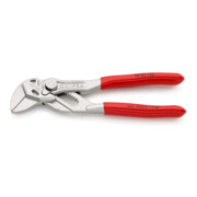 KNIPEX 86 03 125 Mini-Zangenschlüssel Zange und Schraubenschlüssel in einem Werkzeug mit Kunststoff überzogen verchromt 125 mm