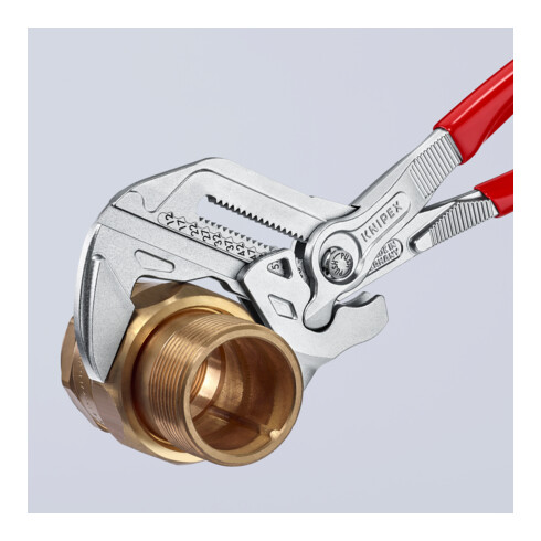 KNIPEX 86 03 300 Zangenschlüssel Zange und Schraubenschlüssel in einem Werkzeug verchromt 300 mm