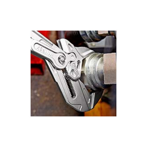 KNIPEX 86 03 400 Zangenschlüssel XL Zange und Schraubenschlüssel in einem Werkzeug mit Kunststoff überzogen verchromt 400 mm