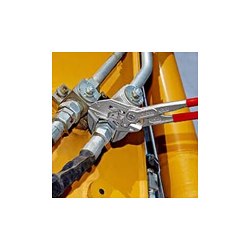 KNIPEX 86 03 400 Zangenschlüssel XL Zange und Schraubenschlüssel in einem Werkzeug mit Kunststoff überzogen verchromt 400 mm