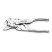KNIPEX 86 04 100 BK Zangenschlüssel XS Zange und Schraubenschlüssel in einem Werkzeug aufgeprägte, raue Oberfläche verchromt 100 mm