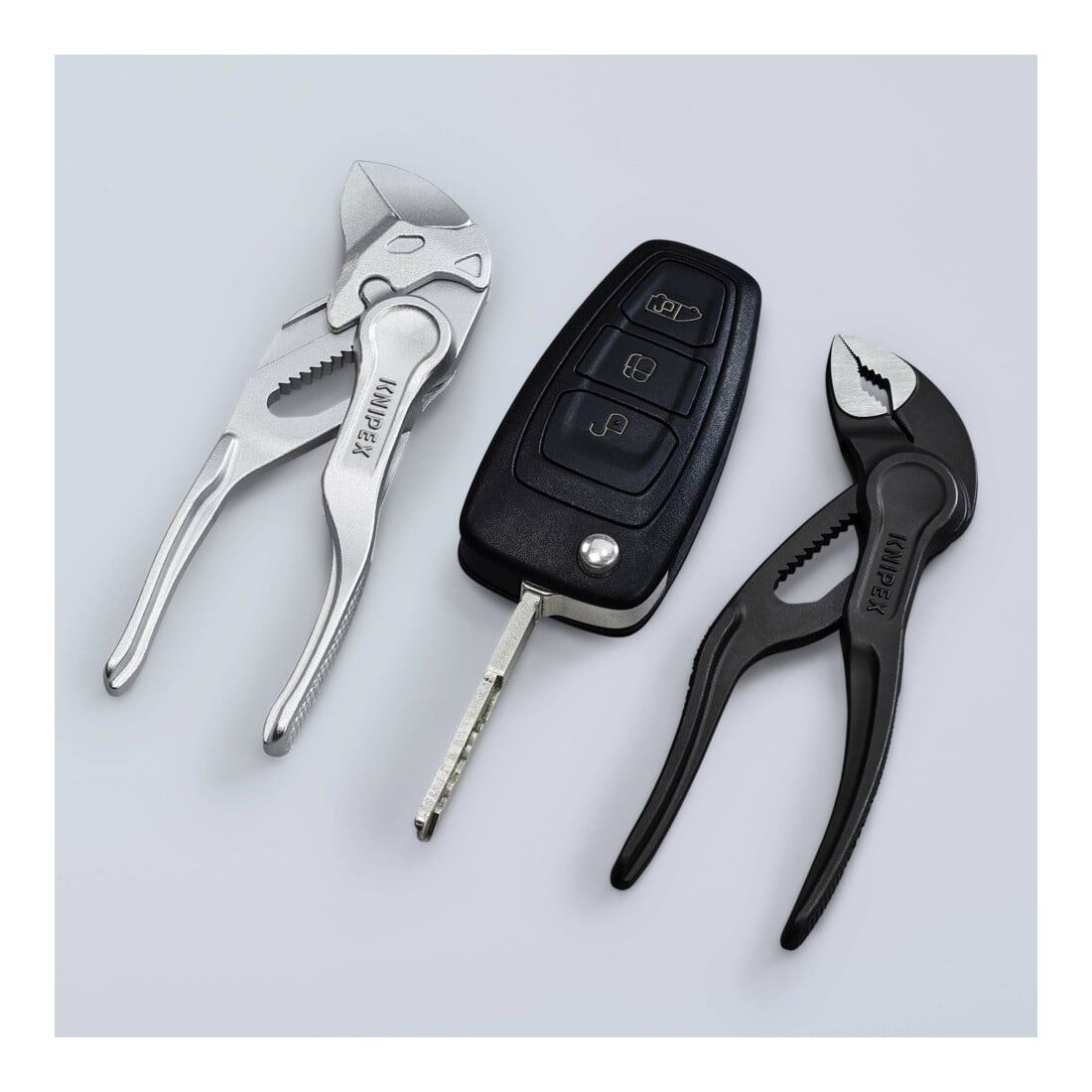 KNIPEX 86 04 100 BK Zangensleutel XS Tang en moersleutel in één gereedschap, geperste, ruwe verchroomde oppervlakte, 100 mm