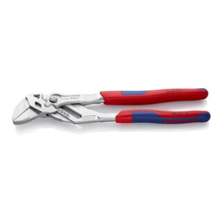 KNIPEX 86 05 250 Zangenschlüssel Zange und Schraubenschlüssel in einem Werkzeug mit Mehrkomponenten-Hüllen verchromt 250 mm