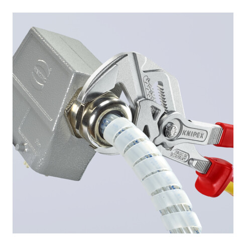 KNIPEX 86 06 250 Zangenschlüssel Zange und Schraubenschlüssel in einem Werkzeug verchromt 250 mm