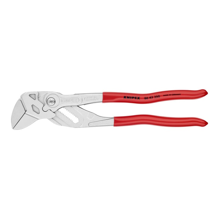 KNIPEX 86 43 250 Zangenschlüssel gekröpft und verchromt 250 mm