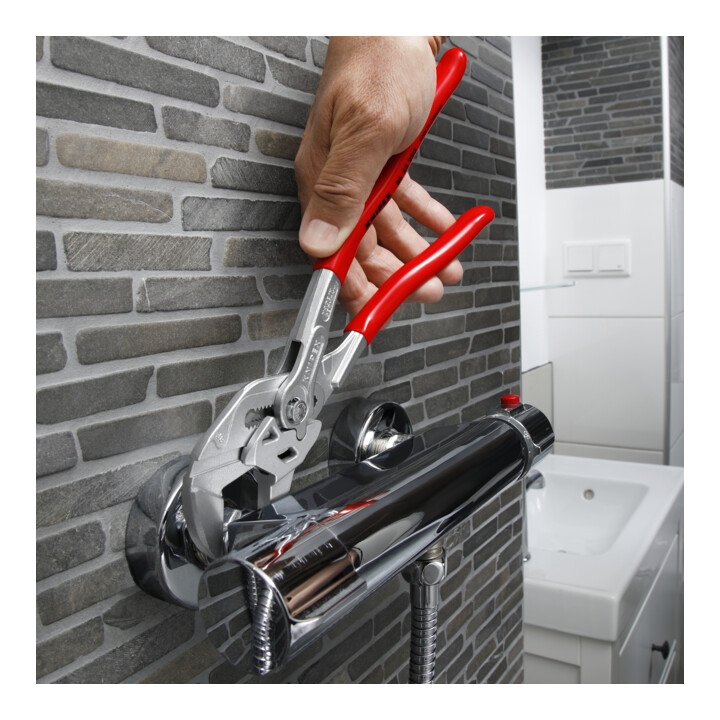 KNIPEX 86 43 250 Zangenschlüssel gekröpft und verchromt 250 mm
