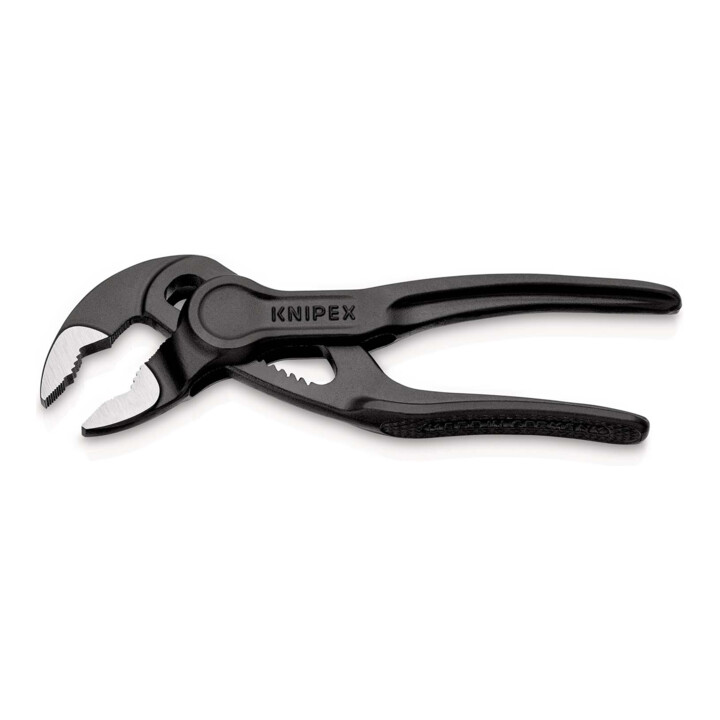 KNIPEX 87 00 100 BK Cobra® XS Rohr- und Wasserpumpenzange aufgeprägte, raue Oberfläche grau atramentiert 100 mm