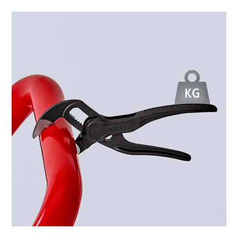 KNIPEX 87 00 100 BK Cobra® XS Rohr- und Wasserpumpenzange aufgeprägte, raue Oberfläche grau atramentiert 100 mm