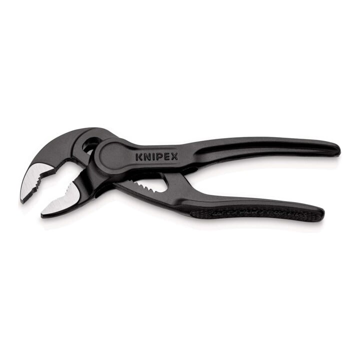 KNIPEX 87 00 100 BK Cobra® XS Rohr- und Wasserpumpenzange aufgeprägte, raue Oberfläche grau atramentiert 100 mm