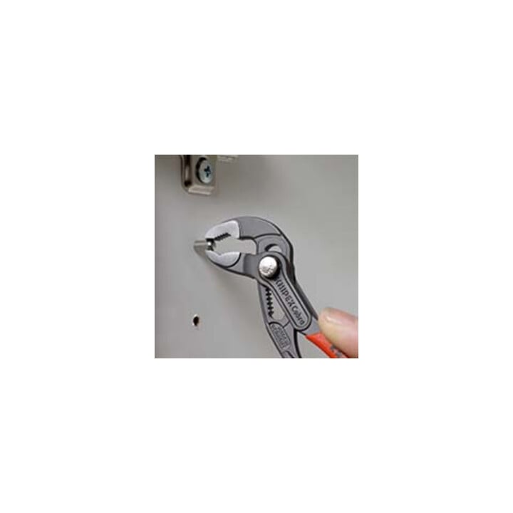 KNIPEX 87 01 125 Cobra® Hightech-Wasserpumpenzange mit rutschhemmendem Kunststoff überzogen grau atramentiert 125 mm