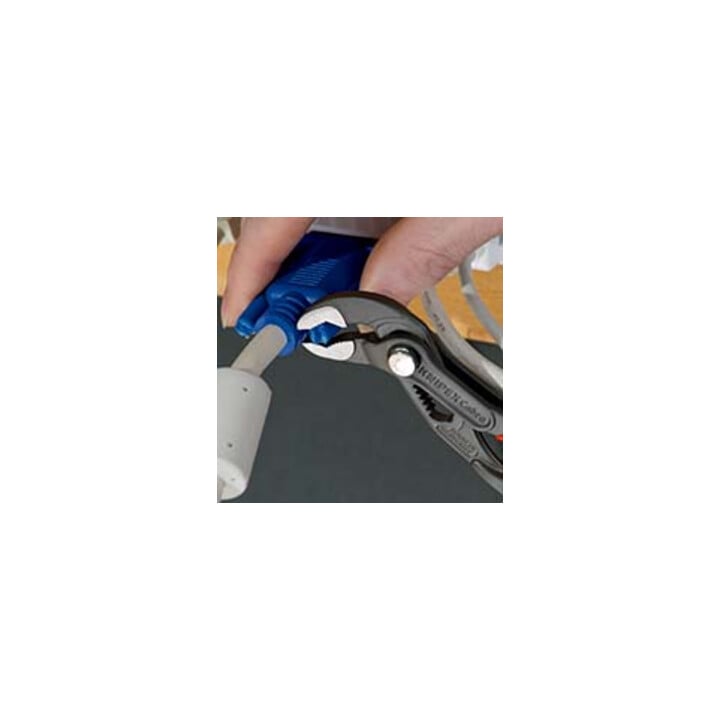 KNIPEX 87 01 125 Cobra® Hightech-Wasserpumpenzange mit rutschhemmendem Kunststoff überzogen grau atramentiert 125 mm