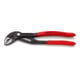 KNIPEX 87 01 180 Cobra® Hightech-Wasserpumpenzange mit rutschhemmendem Kunststoff überzogen grau atramentiert 180 mm