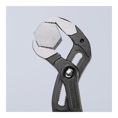 KNIPEX 87 01 400 Cobra® XL Rohr- und Wasserpumpenzange mit rutschhemmendem Kunststoff überzogen grau atramentiert 400 mm