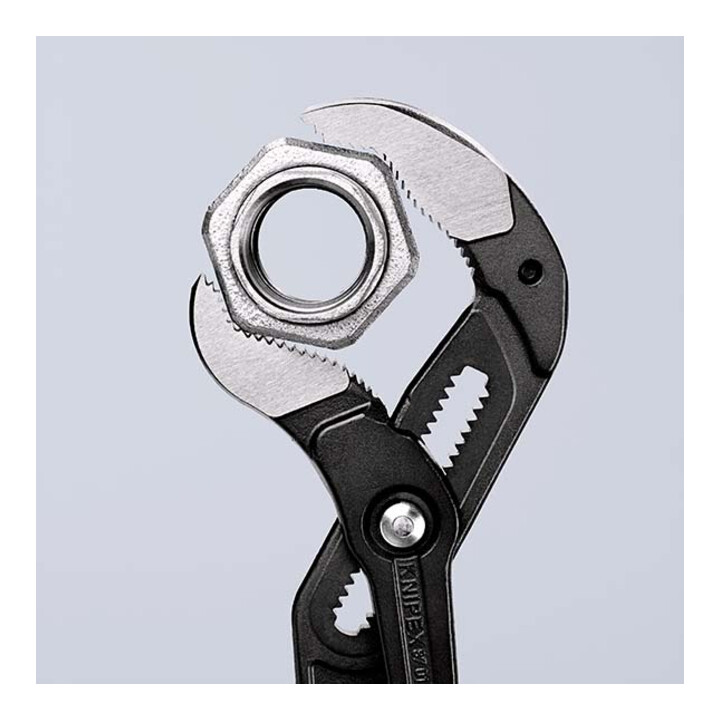 KNIPEX 87 01 560 Cobra® XXL Rohr- und Wasserpumpenzange mit rutschhemmendem Kunststoff überzogen grau atramentiert 560 mm
