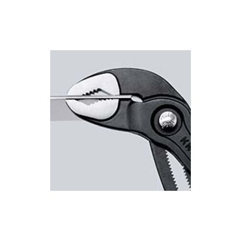 KNIPEX 87 02 180 Cobra® Hightech-Wasserpumpenzange mit Mehrkomponenten-Hüllen grau atramentiert 180 mm