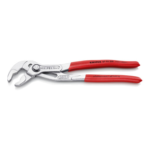 KNIPEX 87 03 250 Cobra® Hightech-Wasserpumpenzange mit rutschhemmendem Kunststoff überzogen verchromt 250 mm