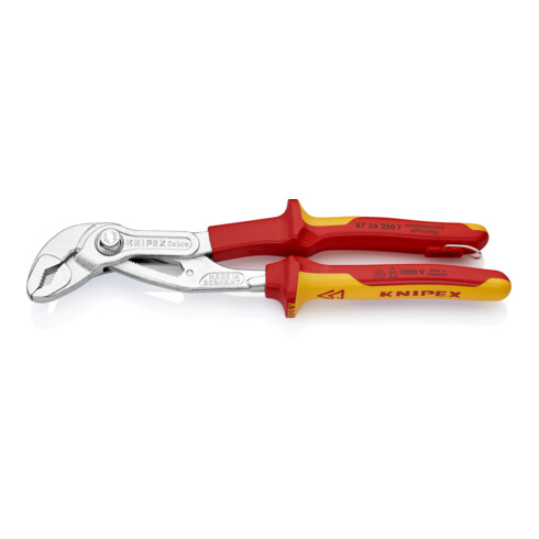 KNIPEX Pinza regolabile di nuova generazione per tubi e dadi Cobra® 87 26 250 T BK VDE, isolata e cromata, 250mm