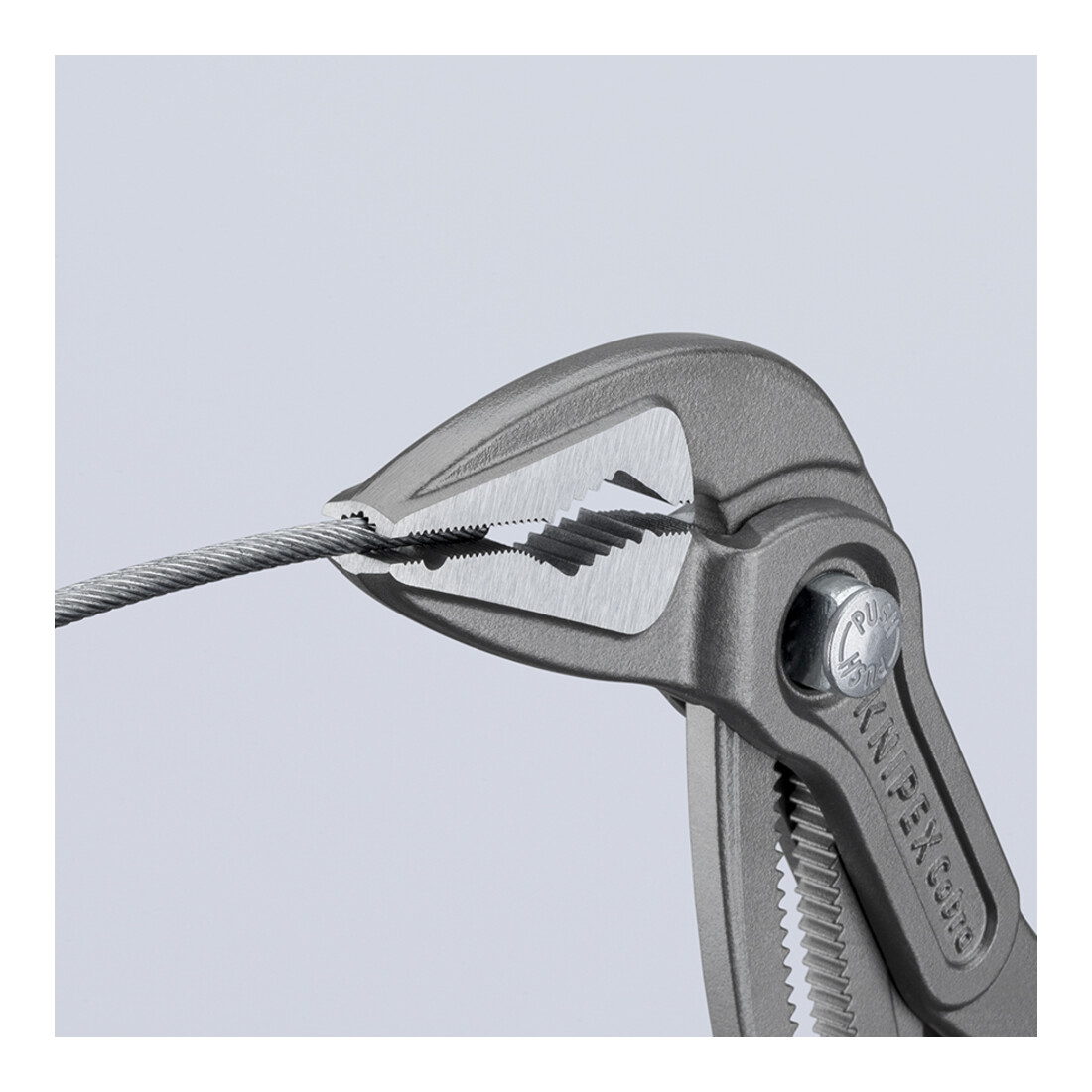 KNIPEX 87 51 250 Cobra® ES Wasserpumpenzange extra-schlank mit rutschhemmendem Kunststoff überzogen grau atramentiert 250 mm
