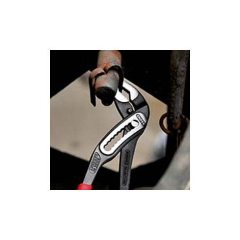 KNIPEX 88 02 250 T Alligator® Wasserpumpenzange mit schlanken Mehrkomponenten-Hüllen, mit integrierter Befestigungsöse zum Anbringen einer Absturzsicherung schwarz atramentiert 250 mm