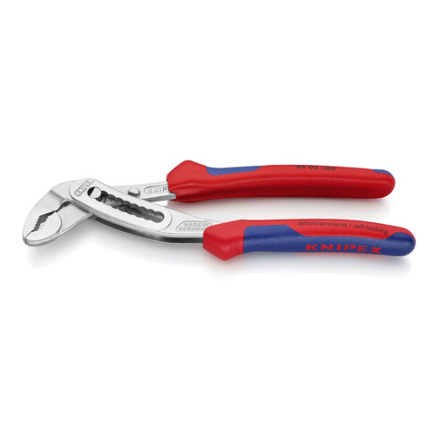 KNIPEX 88 05 180 Alligator® Wasserpumpenzange mit Mehrkomponenten-Hüllen verchromt 180 mm