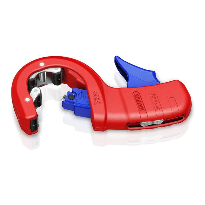 KNIPEX 90 23 01 BK Rohrabschneider DP50 Rohrschneider für dünnwandige Kunststoff-Abflussrohre mit Kunststoff überzogen 202 mm