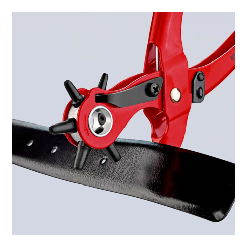 KNIPEX 90 70 220 EAN Revolverlochzange rot pulverbeschichtet 220 mm