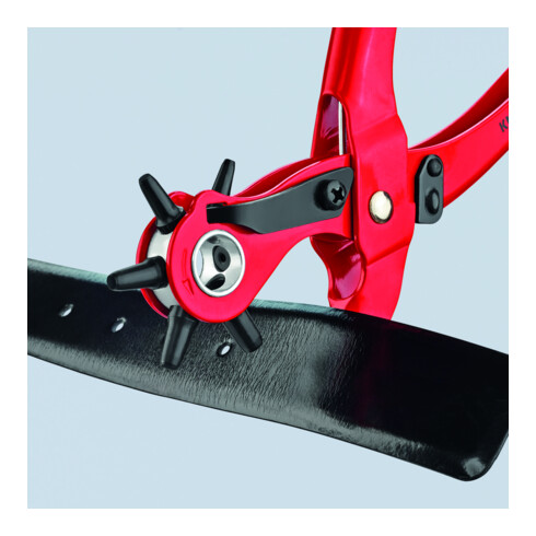 KNIPEX 90 70 220 Revolverlochzange rot pulverbeschichtet 220 mm