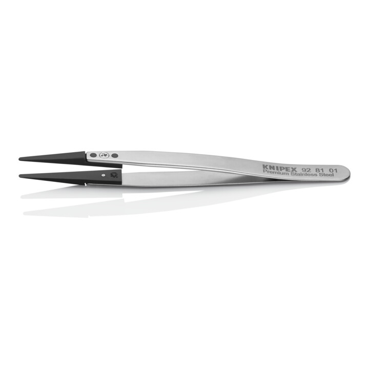 KNIPEX 92 81 01 Pinzette mit Wechselspitzen ESD Glatt 130 mm