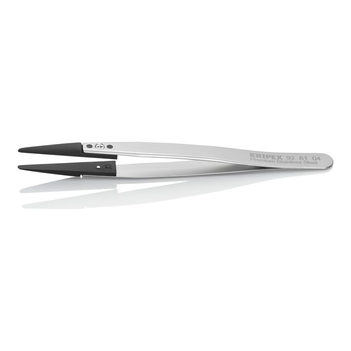 KNIPEX 92 81 04 Pinzette mit Wechselspitzen ESD Glatt 130 mm