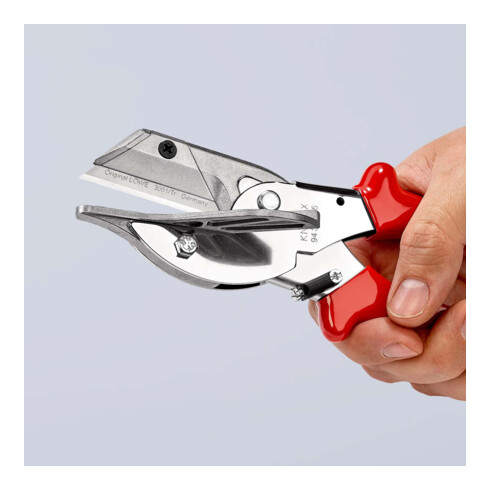 KNIPEX 94 35 215 Gehrungsschere für Kunststoff- und Gummiprofile mit Kunststoff-Hüllen verchromt 215 mm