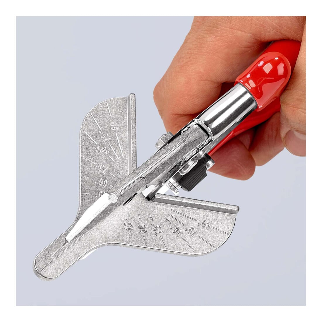 KNIPEX 94 35 215 Gehrungsschere für Kunststoff- und Gummiprofile mit Kunststoff-Hüllen verchromt 215 mm