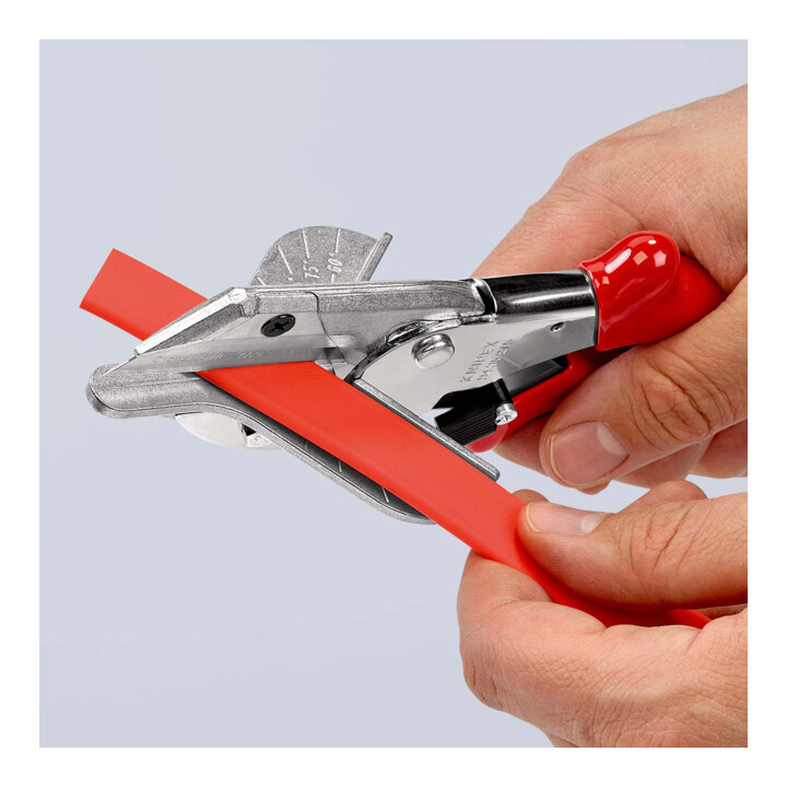KNIPEX 94 35 215 Gehrungsschere für Kunststoff- und Gummiprofile mit Kunststoff-Hüllen verchromt 215 mm