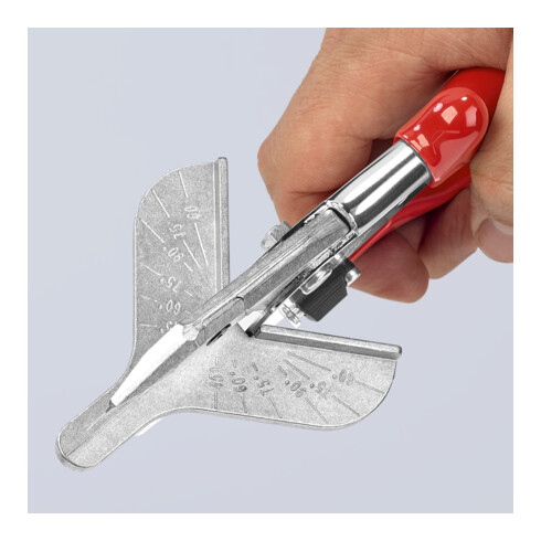 KNIPEX 94 35 215 Gehrungsschere für Kunststoff- und Gummiprofile mit Kunststoff-Hüllen verchromt 215 mm